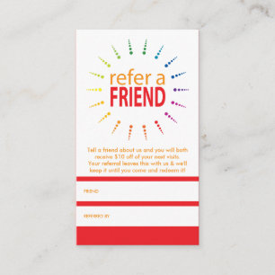 refer a friend rainbowBurst Referral Card