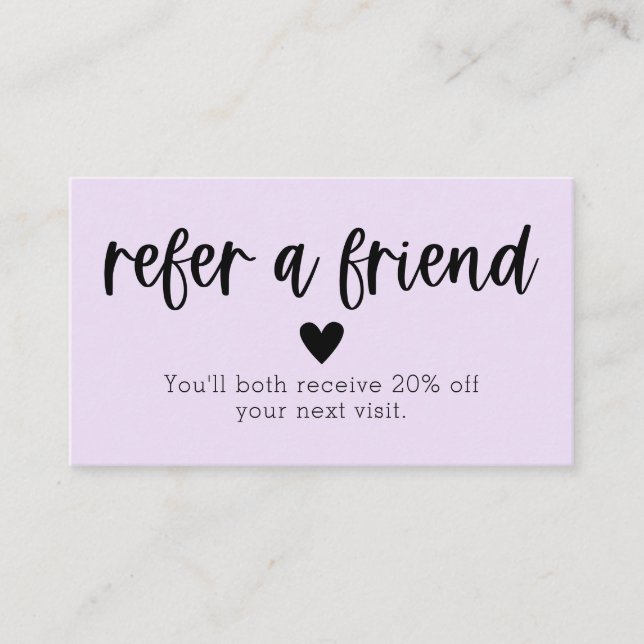 Refer A Friend Salon Referral Card (Front)