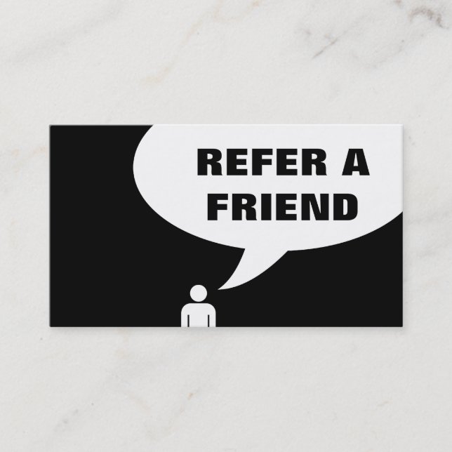 refer a friend speech bubble referral card (Front)