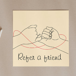 Refer A Friend Trendy Light Peach Pastels  Referral Card