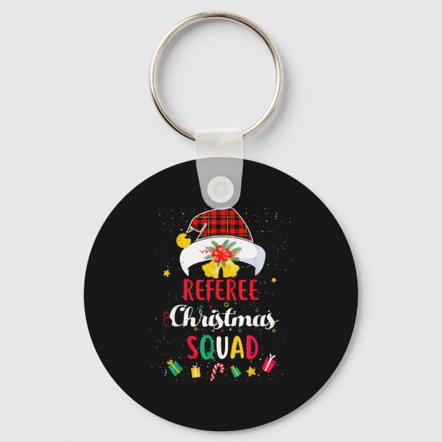 Referee Christmas Squad Santa Hat Umre Match  Key Ring (Front)