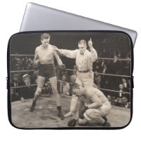Referee counting over boxer in ringboxing, vintage