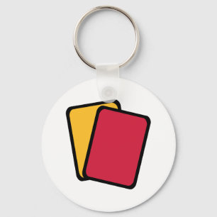 Referee red yellow card key ring