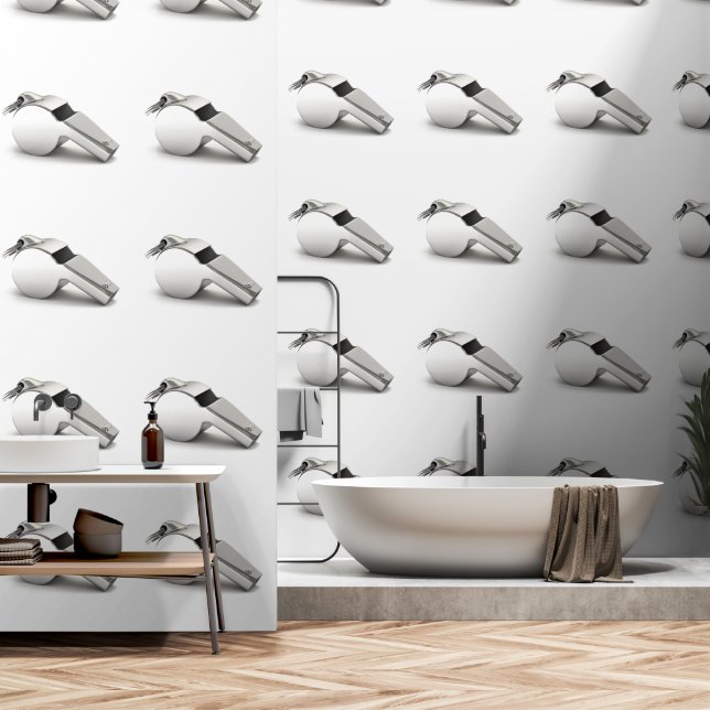 Referee Whistle Custom Colour White Wallpaper (Bathroom)