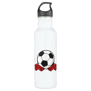 Referee whistle & Soccer ball 710 Ml Water Bottle