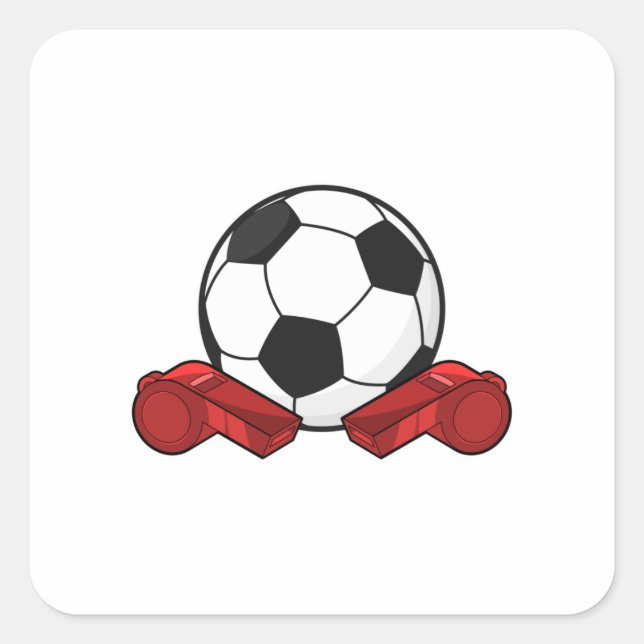 Referee whistle & Soccer ball Square Sticker (Front)