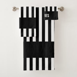 Referee Zebra Stripe Towel Personalised Set