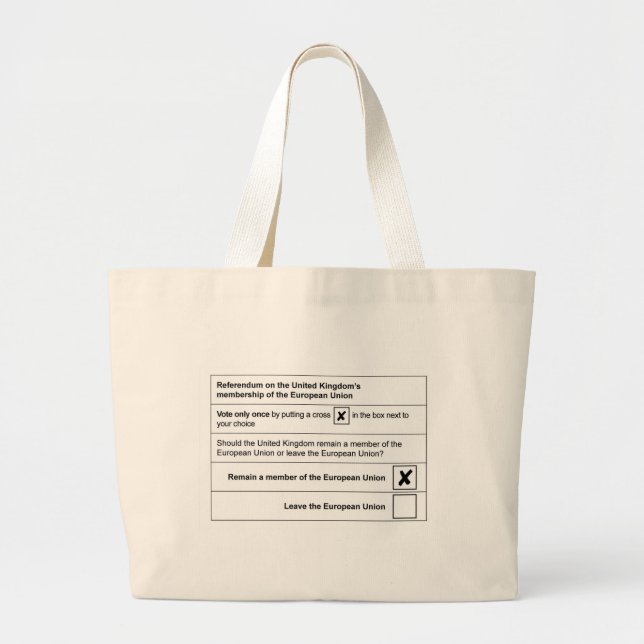 Referendum Remain in EU Large Tote Bag (Front)