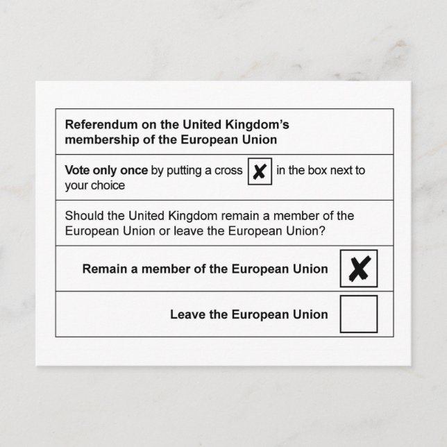 Referendum Remain in EU Postcard (Front)