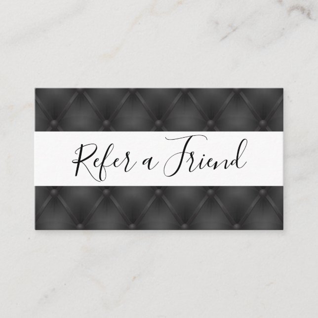 Referral Black Upholstery Background Card (Front)