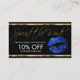 Referral - Blue Glitter Lipstick Business Card