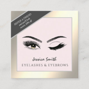 Referral card chic gold eyelashes & eyebrows wink