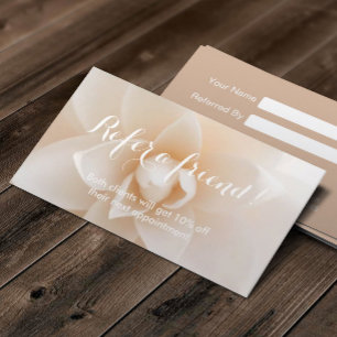 Referral Card Classy White Floral Background