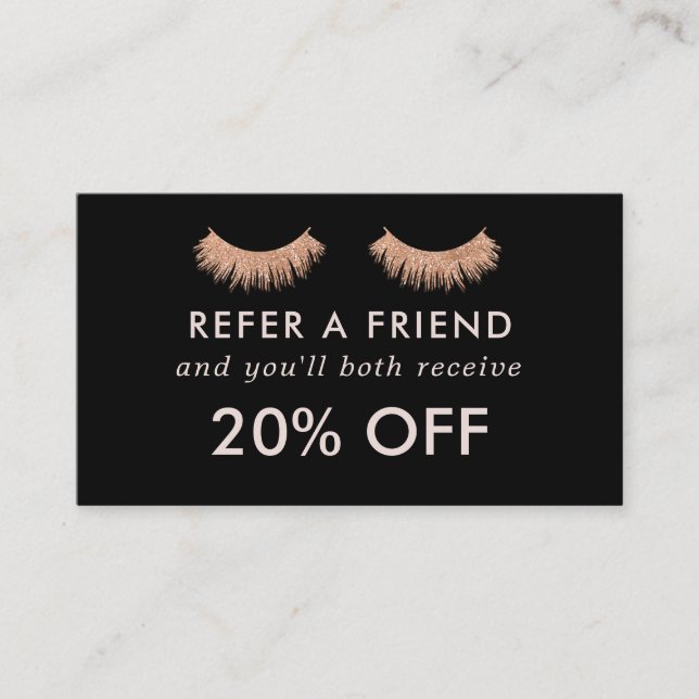 Referral Card Eyelashes Makeup Artist (Front)