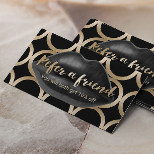 Referral Card   Geometric Black Lips Makeup Artist