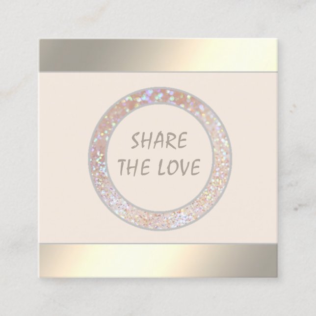 Referral card  gold modern elegant glittery circle (Front)