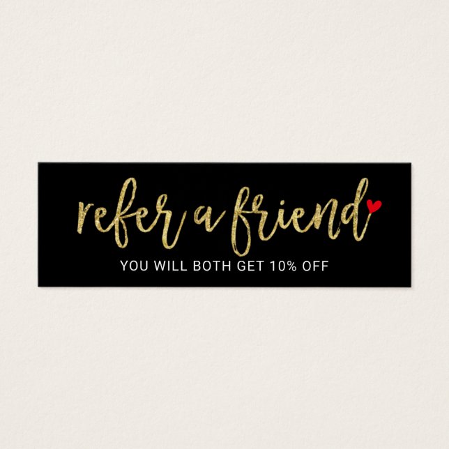 Referral Card | Gold Script Beauty Salon (Front)