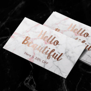 Referral Card Makeup Artist Hair Salon Marble