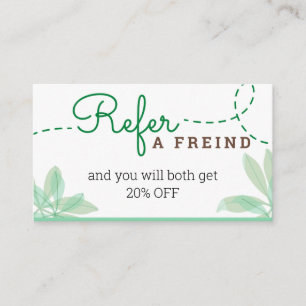 Referral Card: Massage Therapist Service Business Card