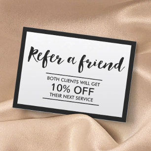 Referral Card   Modern Black & White Simple Frame