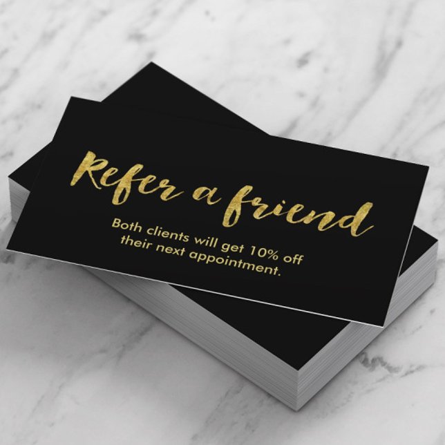 Referral Card | Modern Gold Script Salon SPA (Creator Uploaded)