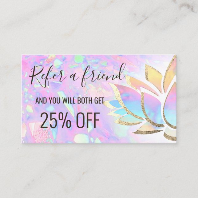 referral card pastel lotus design (Front)