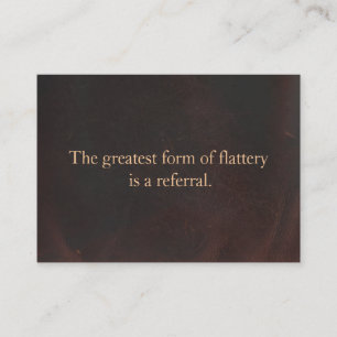 Referral Card Professional Entrepreneur Leather