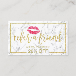 Referral Card   Red Lips Makeup Artist Marble