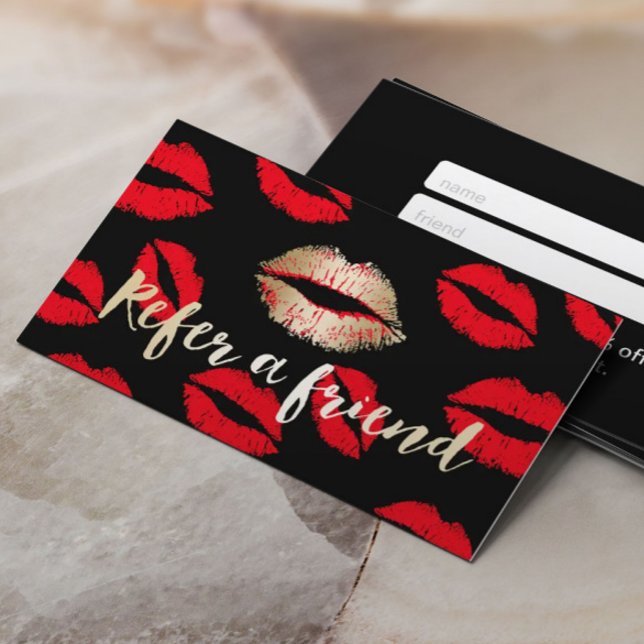 Referral Card | Red Lips Pattern Makeup Artist (Creator Uploaded)