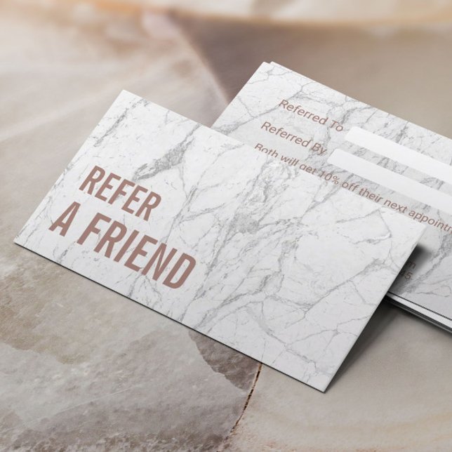 Referral Card | Rose Gold & Marble Beauty Salon (Creator Uploaded)