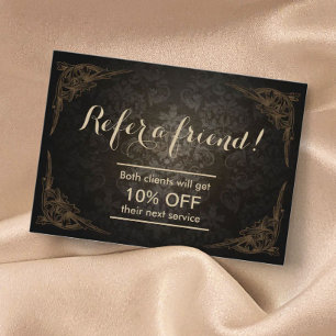 Referral Card   Vintage Framed Damask Chubby