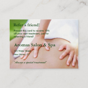 Referral Card with massage hands