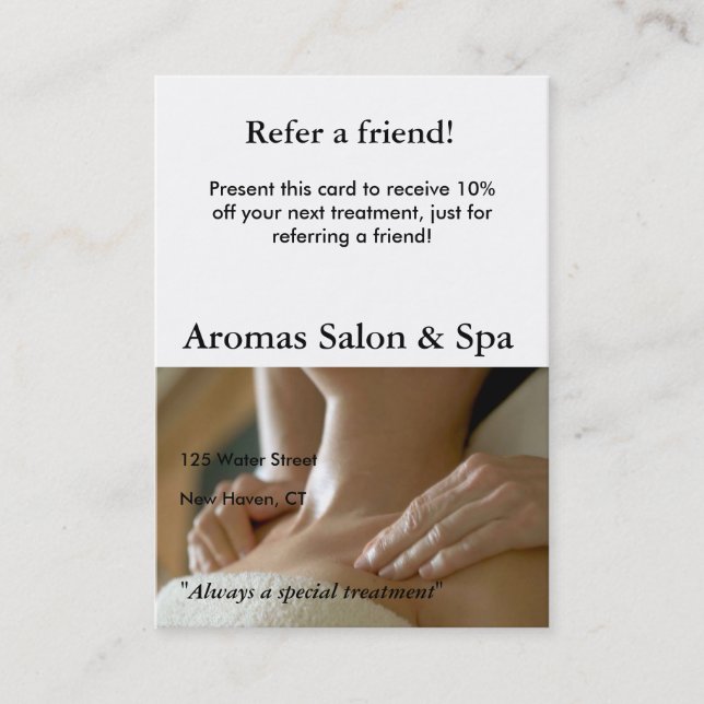 Referral Card with massage hands (Front)