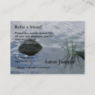 Referral Card with water and stones