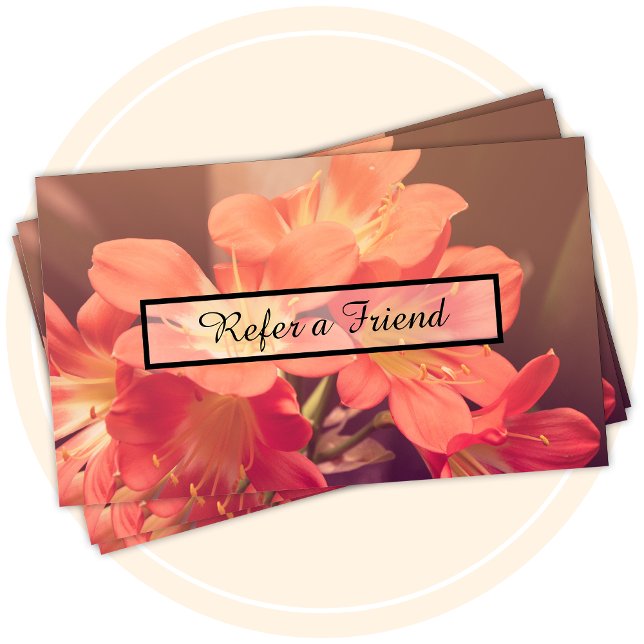 referral program beautiful flowers card (Creator Uploaded)