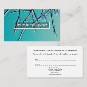 referral program winter icicles card