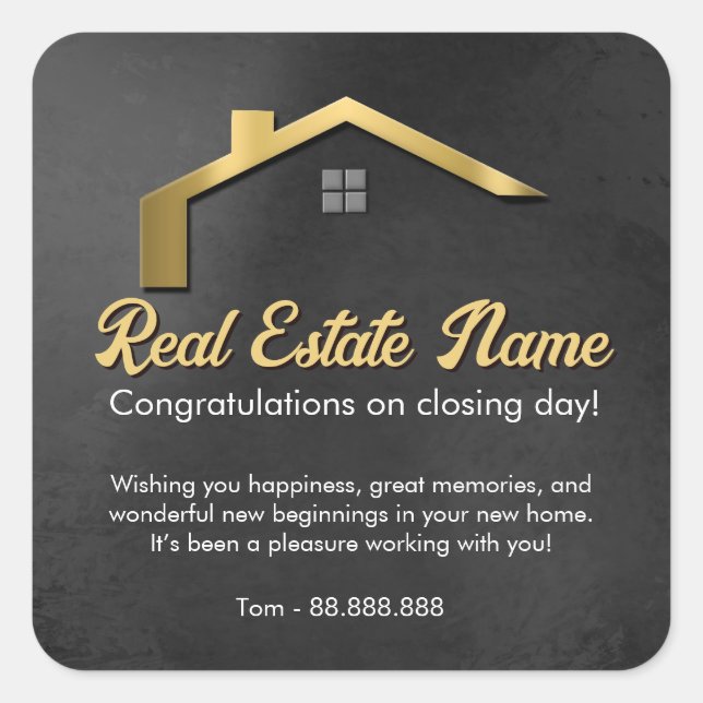 Referral Real Estate Thank You business Square Squ Sticker (Front)