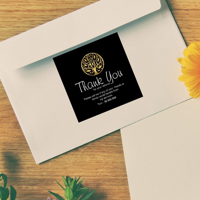 Referral Real Estate Thank You business Square Sti Square Sticker (Creator Uploaded)