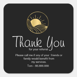 Referral Real Estate Thank You business Square Sti Sticker