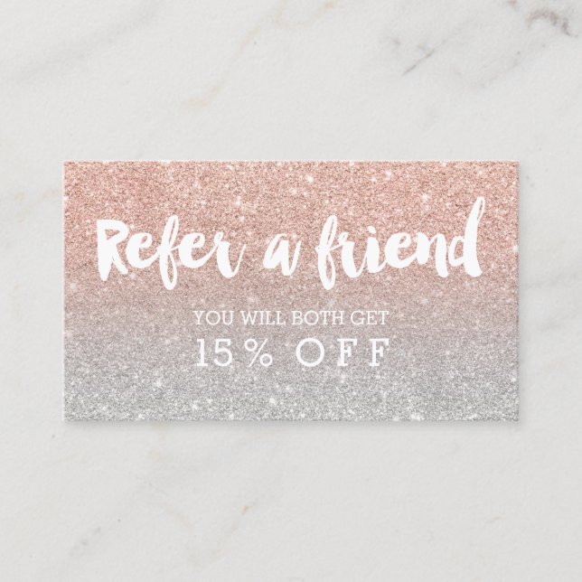 Referral typography rose gold silver glitter (Front)