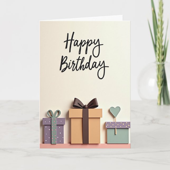 Refined Birthday Gift Box Card (Front)