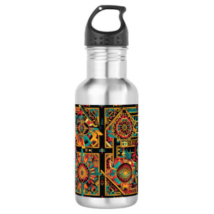Refined Blue "Aztec Dream" Stainless Steel Water B 532 Ml Water Bottle