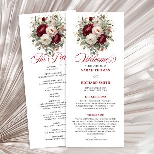 Refined Blush Burgundy Gold Wedding Program Programme