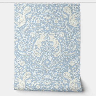 Refined Bohemian Cats - Blue Fog Wallpaper