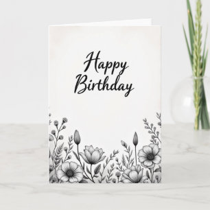 Refined Botanical Birthday Card