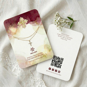 Refined Burgundy Christian Jewellery Display MH26 Business Card