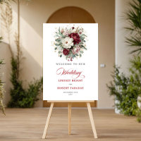 Refined Burgundy Floral Eucalyptus Gold Wedding