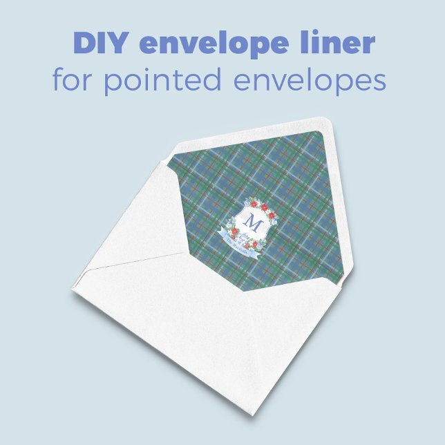 Refined Christmas Crest Tartan A7 Envelope Liner Notepad (This envelope liner design will add an elegant touch to your pointed envelopes and economically too!)