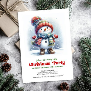 Refined Christmas cute snowman invite kids holiday