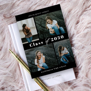 Refined Collage EDITABLE COLOR Graduation Invitati Invitation